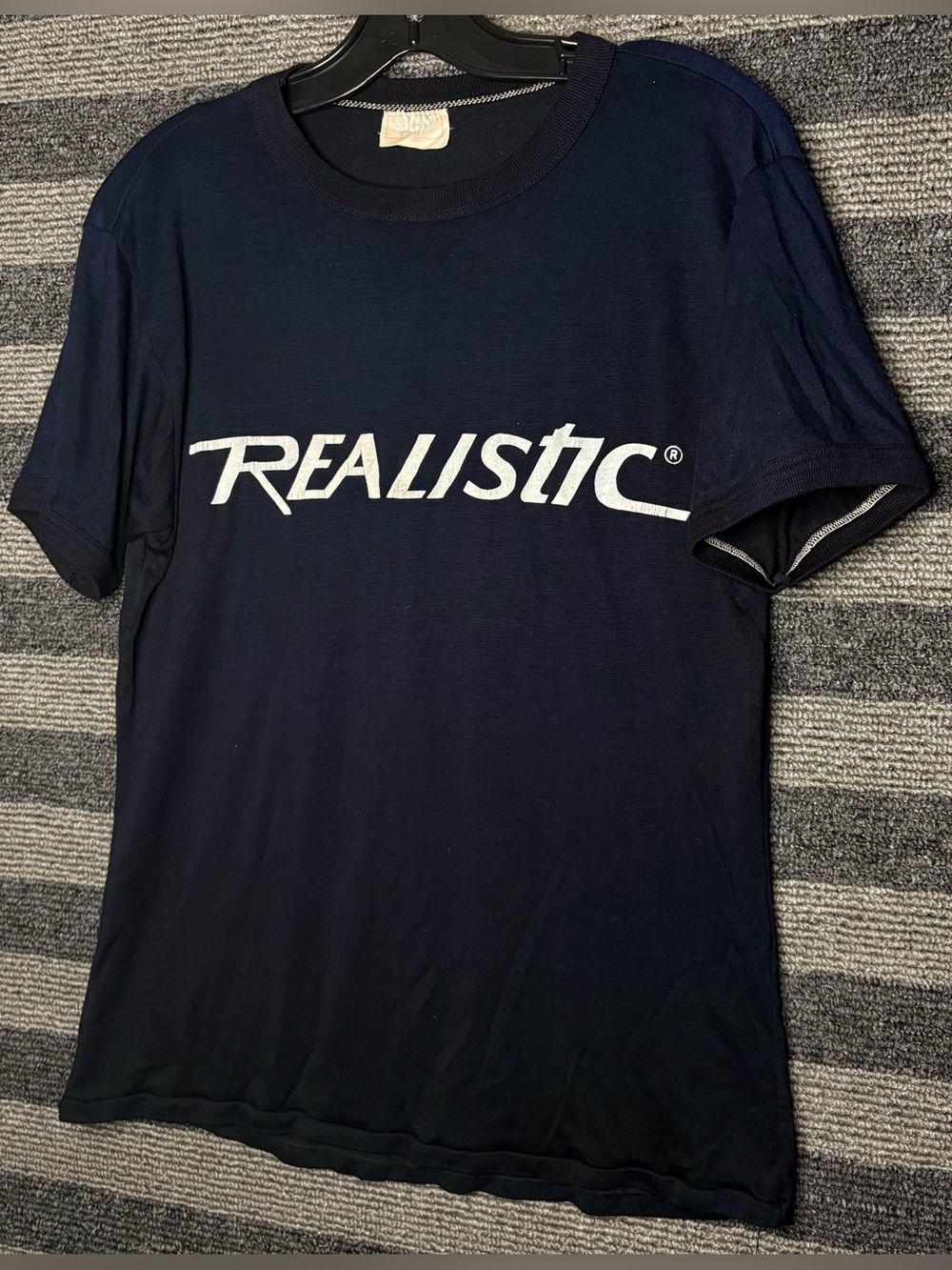 Vintage 70’s REALISTIC Electronics Black Ringer T-Shirt Men’s Large